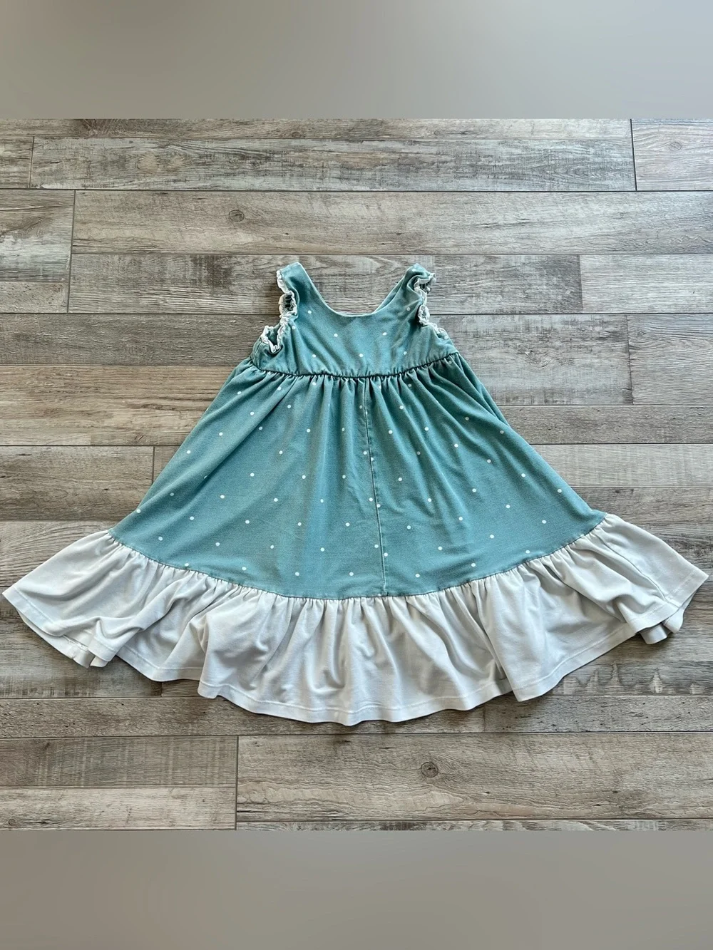 Well Dressed Wolf Teal Polka Dot Nightgown & Shorts with White Ruffle